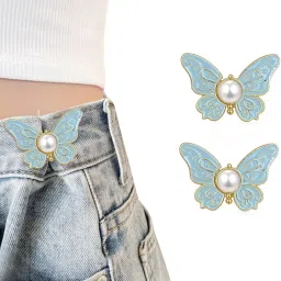 Blue Butterfly Jean Buttons Waist Tightener for Loose Pants Metal Buttons-image-42