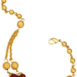 Rudraksh Luxury Rudraksh Rakhi with Golden Chain – Designer Rakhi for Brother Gold Belt Set-image-85