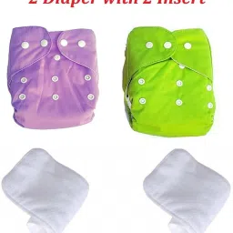 Reusable Cloth Diaper, Washable Adjustable Infants Nappy with Insert- (0-24 Months, Pad Included) - Pack/Combo of (2 Cloth Diapert)-37