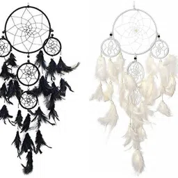 Combo Of 5 Ring Multi And Ying Yang Dream Cacher Wall Hanging For Home Office Wool Dream Catcher-image-4