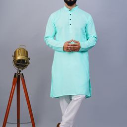 poshside Men Solid Cotton Blend Straight Kurta-picture-26