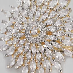 Stylish Cubic Zirconia Gold Plated Adjustable Finger Rings for Women & Girls Metal Cubic Zirconia Gold Plated Ring-image-18