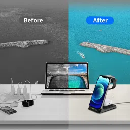 SGMSC 3-in-1 Wireless Charger Station for Qi & iOS Devices | Fast Charging Charging Pad image 5