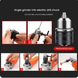alphabet 13 MM Drill Chuck for 4" Angle Grinder with Converter (Drill chuck & Key only) Rotary Bit Set image 2
