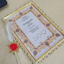 Nikah nama Couple Thumb Print | Islamic Nikah Certificate |Wall Mount 12 inch Customize Photo Frame-image-14
