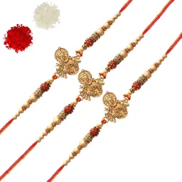Religious fk_RAKHI04 Assorted, Pearl, Mauli Thread Chawal Roli Pack, Rakhi Set-image-67