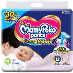 Extra Absorb Baby Diapers, New Born/X-Small (NB/XS), Upto 5kg - New Born-38