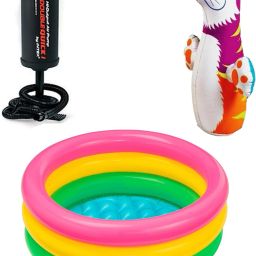 ® Original Inflatable 2ft Water Tub Kids SwimmingPool With Lion Hitme Bounce Back Toy & Hand Pump Inflatable Swimming Pool-image-1