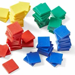 the labworld Plastic Square 1 inches Counter coin chips tokens tiles for counting kids,shops,home,school ,100 pieces image 2