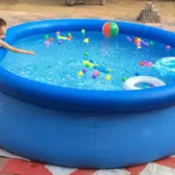 Large Family Paddling Pool Easy Set 8FT With Free Pump Inflatable Swimming Pool-12