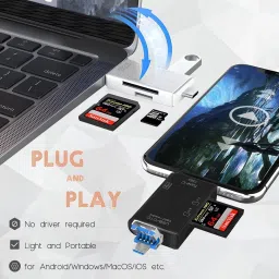 DIGICLIMBER 6 in 1 with OTG, SD Card Reader, USB Type C, USB 3.0 & Micro USB for Memory Card Card Reader image 2