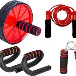 FITNESS Ab Roller/Wheel Ab Exerciser, Push Up Bar, Hand Grip & Skipping Rope Fitness Accessory Kit Kit-image-61