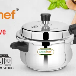 greenchef Classic Curve Induction Bottom Handi Shaped (Heavy Sandwich Bottom) SS 5 L Induction Bottom Pressure Cooker image 2