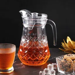 ceradeco (Set of 1) 1.2 Ltrs Bubble Shaped Designer Glass Water Jug-picture-10