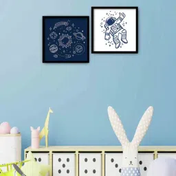 da monica Solar System Blue Engineered Wood Framed Art Print Set of 2-picture-42