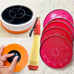 Plastic Rangoli Magic Stamp Kit Set of 7 Pc Rangoli Stencil-26