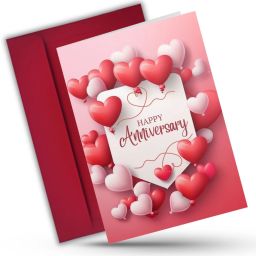 Anniversary Printed Card with Envelope 5.8x8.3 inch Romantic Gift Greeting Card-image-32