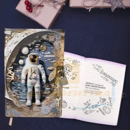 technochitra Secret Space Astronaut Diary with Lock and Key A5 Notebook Ruled 180 Pages image 4