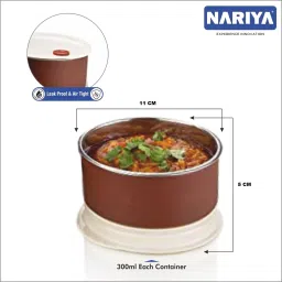 nariya NEW LUNCHBOX SET WITH 3 CONTAINER 1 BOTTLE SPOON SET AND CASSEROLE 3 Containers Lunch Box image 4