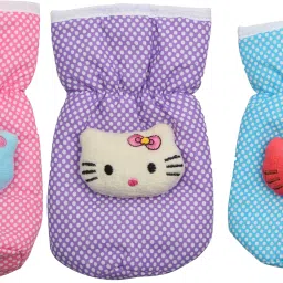 High Quality Dot print Cotton Bottle Cover pouch pack of 3-23