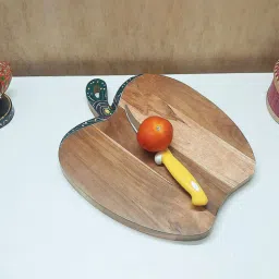 disoo fashions Artistic shape handmade Natural Brown Handpainted Wood Chopping Board-picture-23