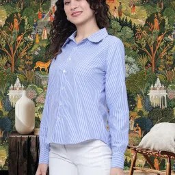 Women Regular Fit Printed Mandarin Collar Casual Shirt-image-34
