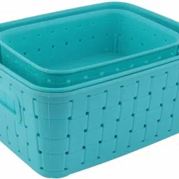 Multipurpose Smart Shelf Basket Set 3 Pc Storage Basket for Fruits, Vegetables,Magazines, Cosmetics etc Storage Basket Basket for Kitchen Use (Pack of 3) Plastic Fruit & Vegetable Basket-7