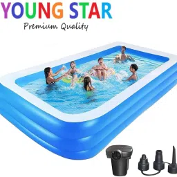 PREMIUM 10 Fts LENGTH AND 6 Fts WIDTH RECTANGULAR WATER Inflatable Swimming Pool, Inflatable Toy Pump-27