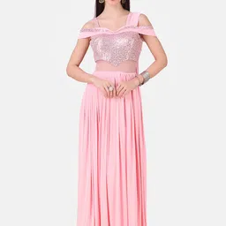 Grancy Pink Embellished Velvet Maxi Dress-image-54