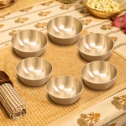 Bronze Vegetable Bowl Certified Bronze Utensils | 100% Pure Kansa Bowl | 150 ml Bronze Bowl-image-3