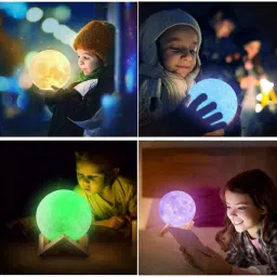 bawaliyanzed 3D Moon Lamp 7 Color Changeable Touch Control Sensor Moon light Night Lamp Night Lamp image 3