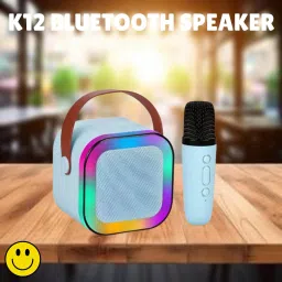 K12 (PORTABLE BLUETOOTH DESKTOP SPEAKER)With Karaoke Mic RGB Light, HD SoundR443 Laptop/Desktop Speaker-16