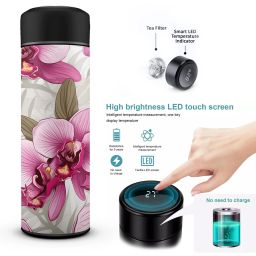 Printed Temperature Smart Vacuum Insulated Thermos Hot & Cold Water Bottle 500 ml Bottle-image-43