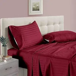 300 TC Cotton Queen Striped Flat Bedsheet-image-99