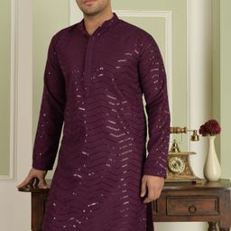 bexario Men Viscose Rayon Kurta Pyjama Set-picture-12
