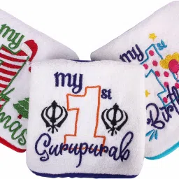 Baby feeding Bibs Newborn My First Gurpurab, Christmas & Birthday(Pack of 3Bibs)-image-33