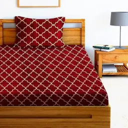 180 TC Cotton Single Floral Flat Bedsheet-image-90
