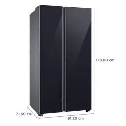 SAMSUNG 653 Litres 3 Star Frost Free Side by Side Door Smart Wifi EnabledRefrigerator with Twin Cooling Plus Technology (RS76CB81A333/HL, Glam Deep Charcoal) image 3
