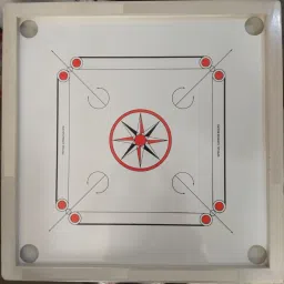 GLOSSY WHITE FULL SIZE(32 INCH) WITH STRIKER,POWDER AND COINS 81.04 cm Carrom Board-image-54