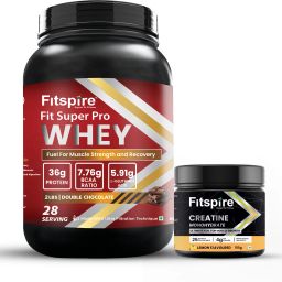 Fit Super Pro Whey Protein Double Chocolate & Creatine Monohydrate Powder Lemon Whey Protein-image-24