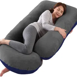 Premium J Shape Microfibre Solid Pregnancy Pillow Pack of 1-3