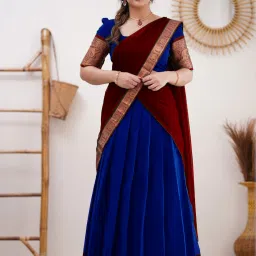 Solid Semi Stitched Lehenga Choli-image-3