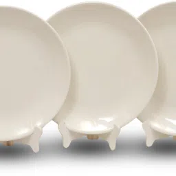 Pack of 3 Melamin 10.5" Dinner Plates Perfect for Serving Food, Lunch, Breakfast Dishwasher Safe Dinner Set-19