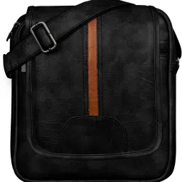 Black Men & Women Sling Bag Black Casual Faux Leather Cross Body Sling Bag For Men FE-SL03-24