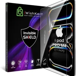 iWishKart Edge To Edge Tempered Glass for Apple iPad Pro M4 (2024) 11 Inch, Military grade Edge to Edge Premium gorilla temper / tg black glass screenguard with Self Installation Guide - Wet & Dry wipes, Dust Absorber [With Warranty] tab / tablet ka gilas cover, HiS_Pk1-18