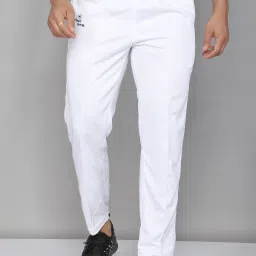 Men Solid White Track Pants-26