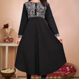 Solid Crepe Stitched Anarkali Gown-image-6