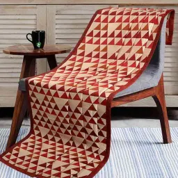 saral home Red Cotton Printed 63X55 Inch Reversible Throw-picture-11
