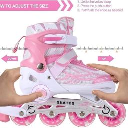 countrylink New Inline Skating Adjustable Roller Blades with LED Flash Light on Wheels image 5