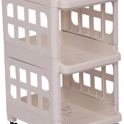 Multipurpose Plastic Kitchen Storage Organizer Trolley Rack (3 Tier) Plastic Kitchen Trolley-image-92
